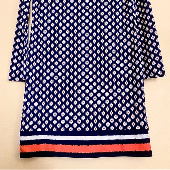 Michael Kors Navy, White, Orange Geometric Dress 💙🤍🧡 - Picture 2 of 7